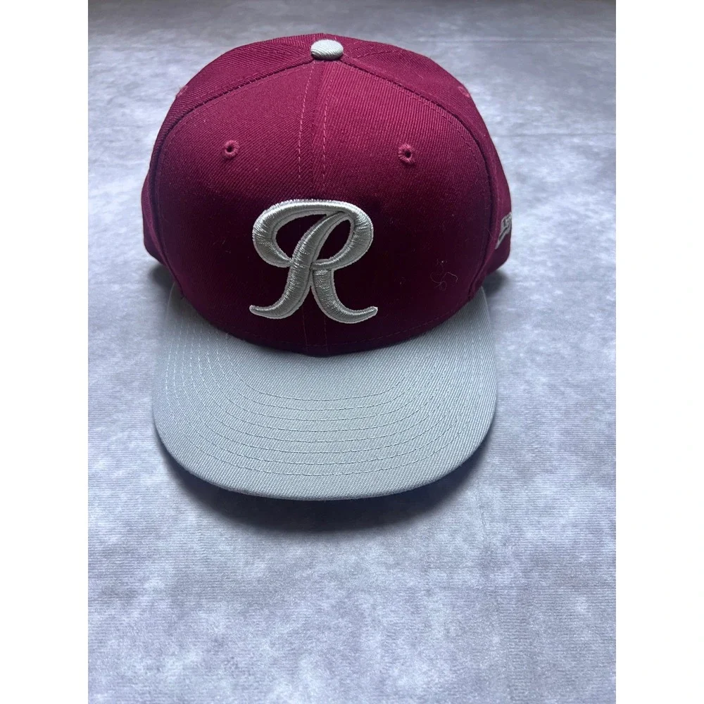 New Era Tacoma Rainiers MiLB Hat Mens 7 1/2 Maroon Grey 59FIFTY Fitted Cap